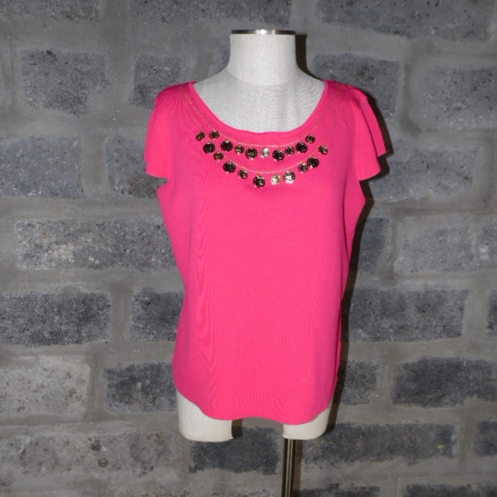 gold coin necklace knit cap sleeve shirt top